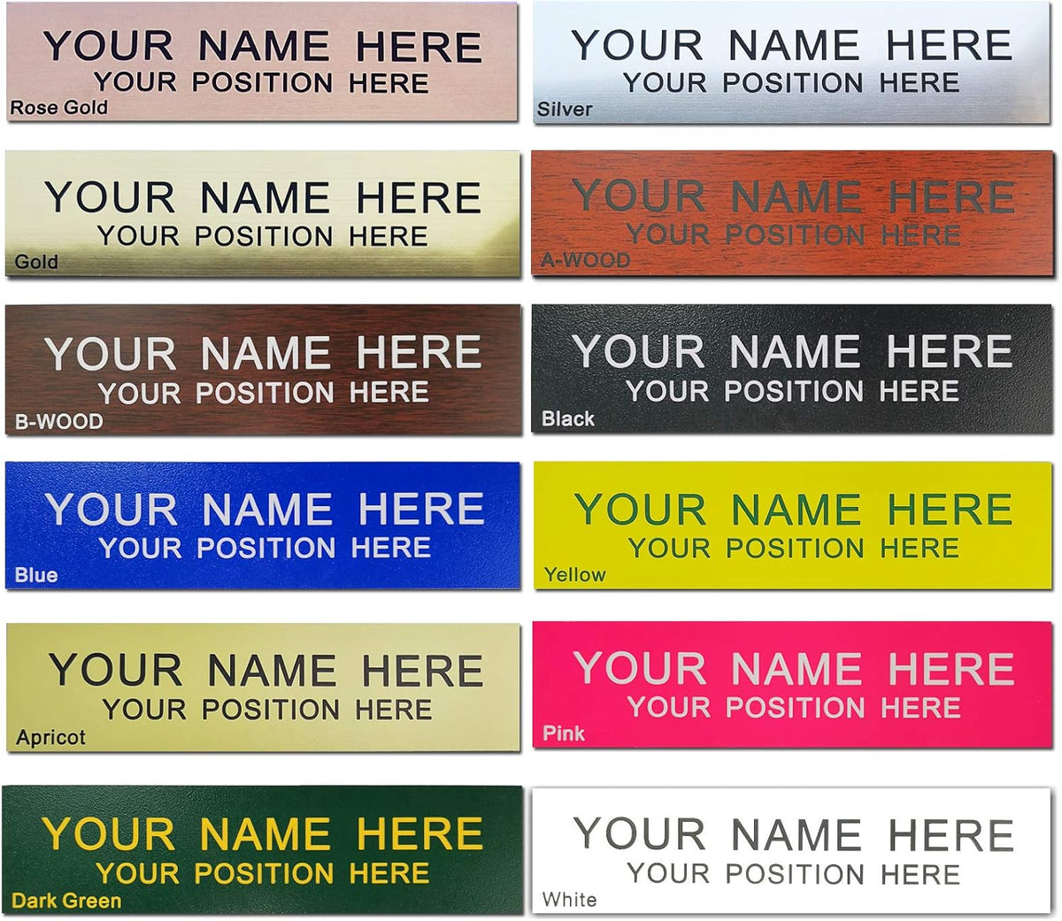 Personalized Office Name Plate 2"x10" Customize Wall Door Sign NamePlate Adhesive back
