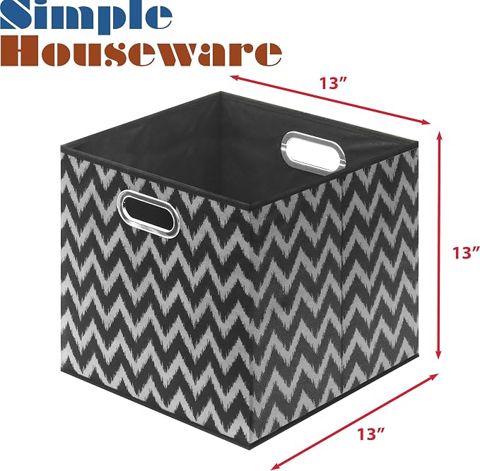 SIMPLE HOUSEWARE 13-Inch Collapsible Fabric Cube Storage Bin