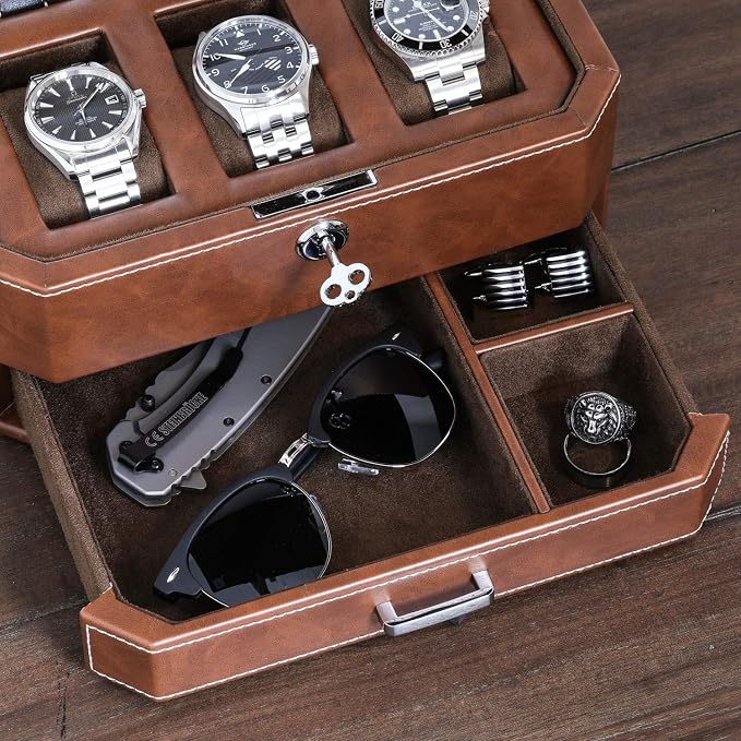 Gift Set 6 Slot Leather Watch Box