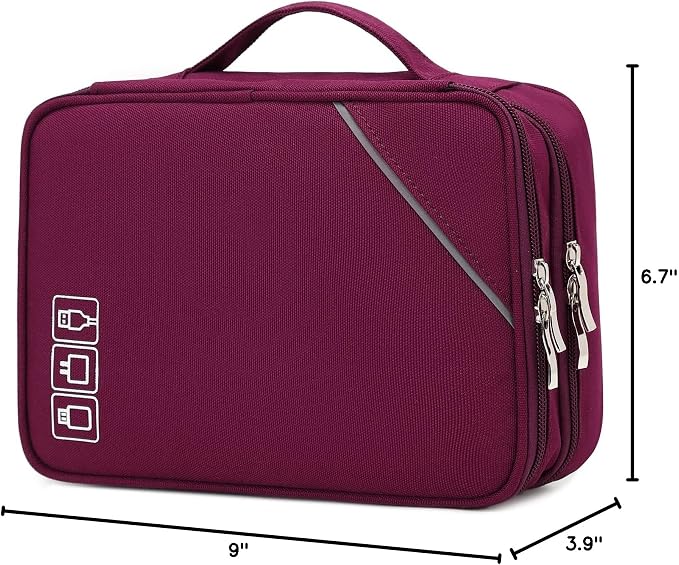 Lanola Electronic Organizer Travel Double Layer Cable Organizer Bag, Accessory