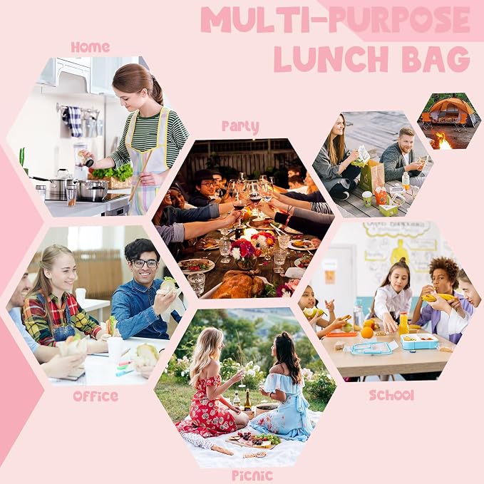 Bluboon Lunch Bag for Women Men Cute Corduroy Lunch Tote Bags Reusable