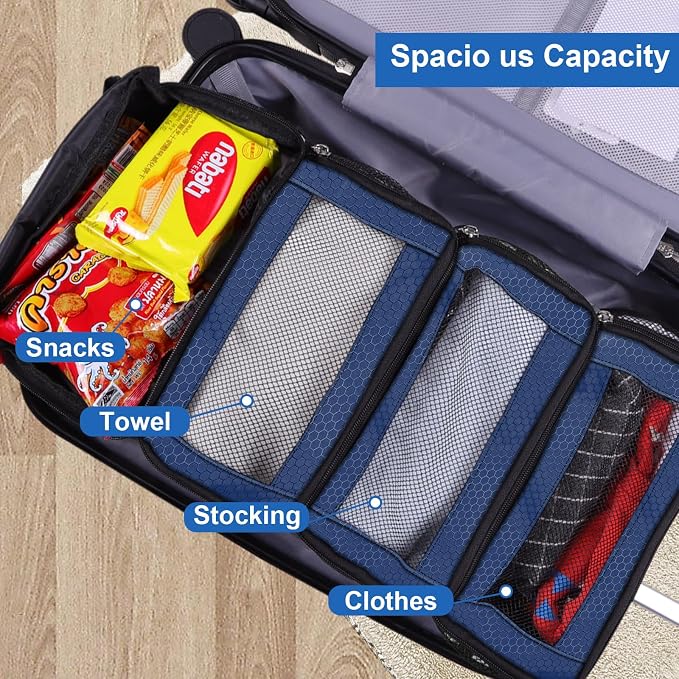 Suitcase Organizer, Travel Luggage Organizer Portable Hanging Travel Shelves