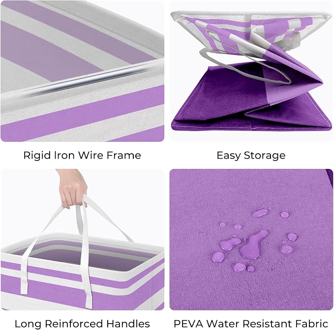HomeHacks 2 Pack Large Laundry Baskets, Waterproof, Freestanding Laundry Hampers