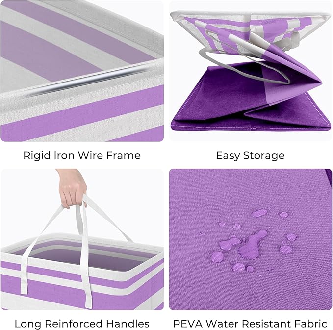 HomeHacks 2 Pack Large Laundry Baskets, Waterproof, Freestanding Laundry Hampers