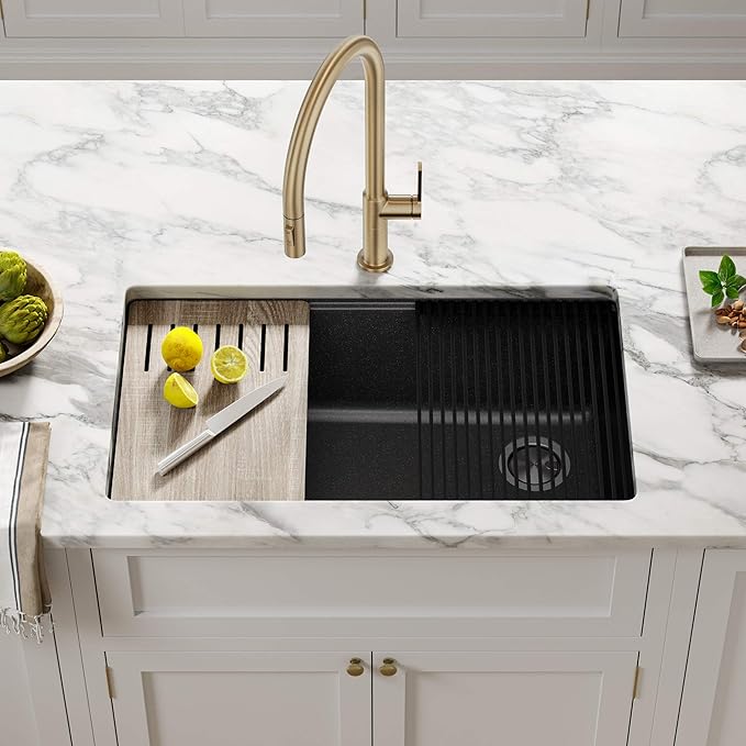 KRAUS Bellucci Workstation 32 in. Undermount Granite Composite Single Bowl
