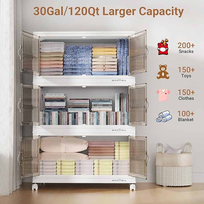 BROVIEW 600Qt Stackable Storage Bins