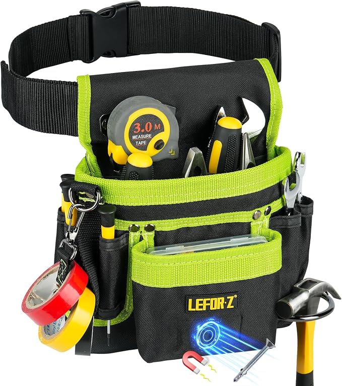 Tool Belt, Magnetic Tool Pouch, 14-Pockets Tool Belts