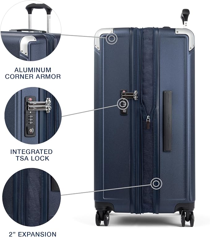 Travelpro Platinum Elite Hardside Expandable Checked Luggage, 8 Wheel Spinner
