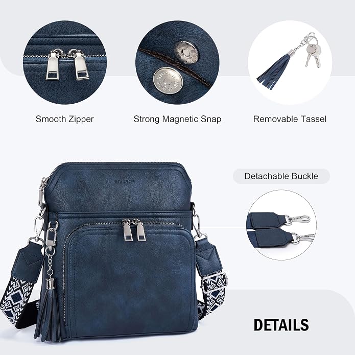 Crossbody Purse for Women, Lightweight Medium Crossbody Bag Soft Leather