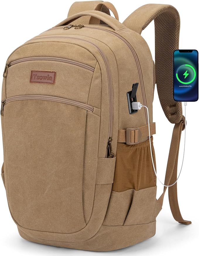 Tzowla Vintage Canvas Laptop Backpack