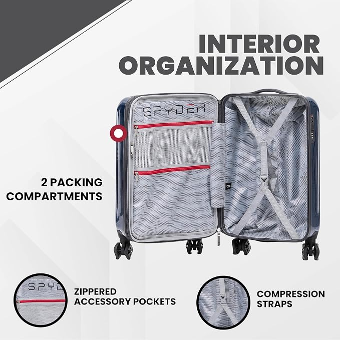 Spyder Rails 29 Inch Expandable Hardside Upright Suitcase