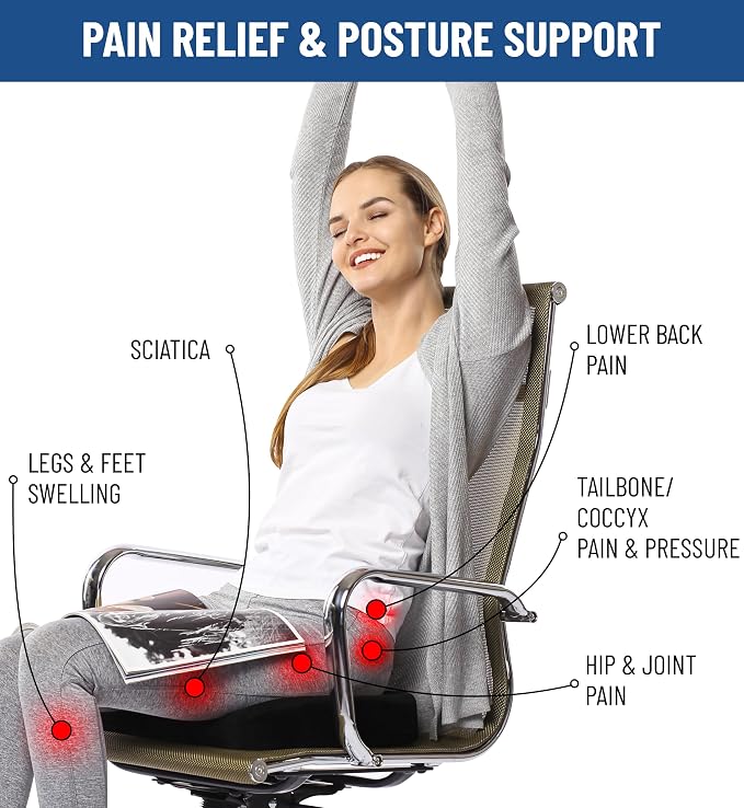 Everlasting Comfort Doctor Recommended Memory Foam Seat Cushion