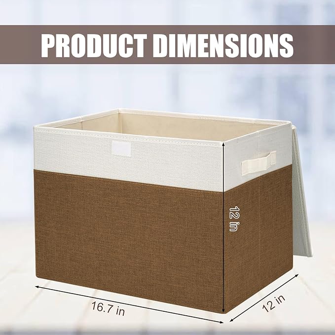 Large 17" 42 Quarts Collapsible Stackable Storage Bins