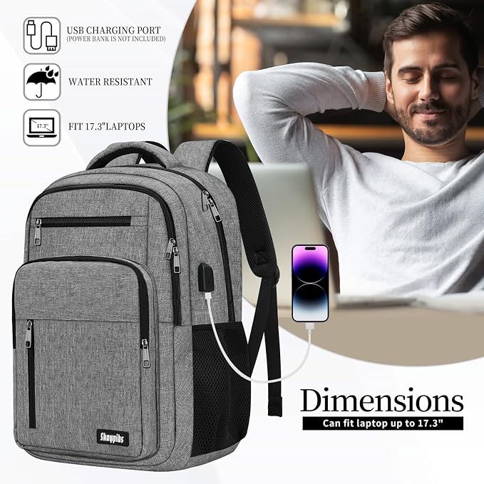 Backpack for Women Men, School Backpack for Boys Girls Teens, 17.3 Inch Laptop