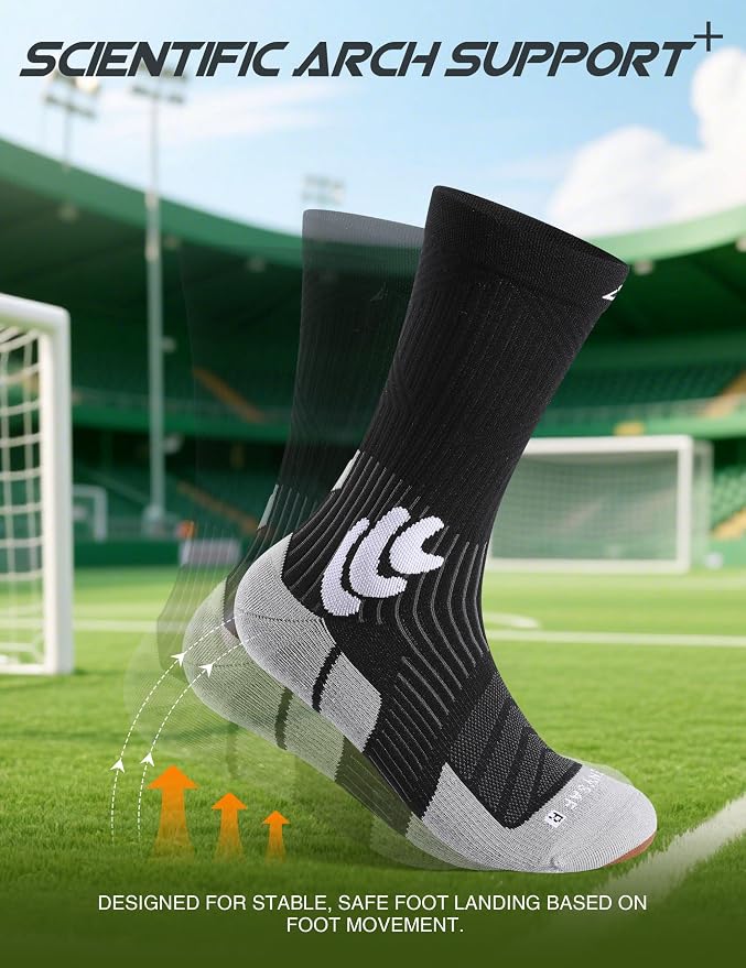 Men's Compression Running Socks: Coolmax Athletic Crew Socks Moisture Wicking