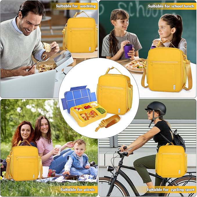 NOL Nylon Waterproof Kids Lunch Bag, Insulated Lunch Bag, Lunch box Cooler