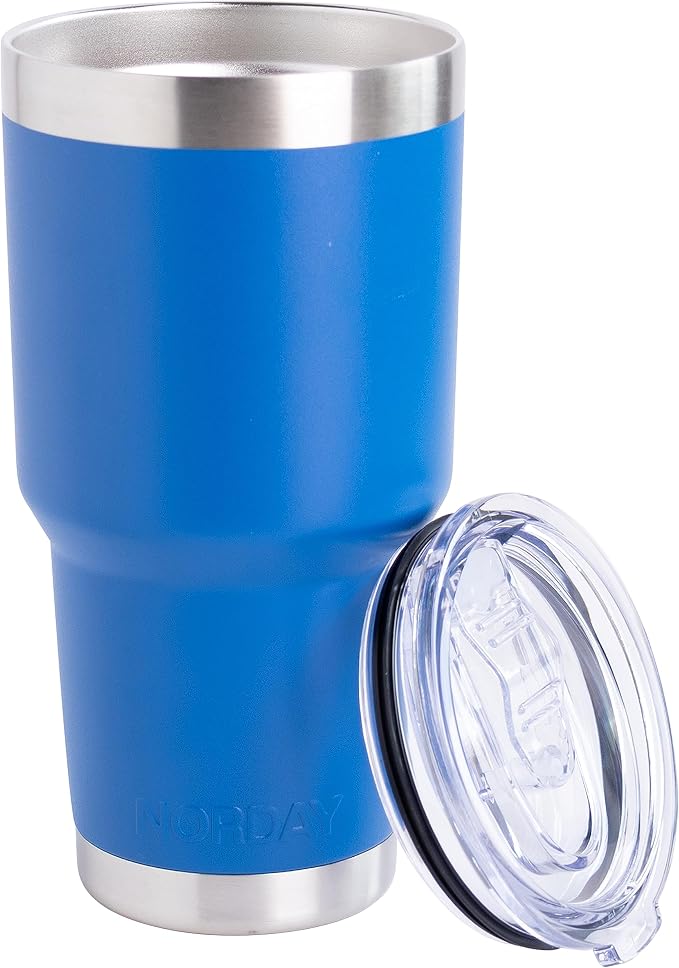 NORDAY | Tumbler with Lid - 30oz - Blue Insulated Tumbler - Stainless Steel