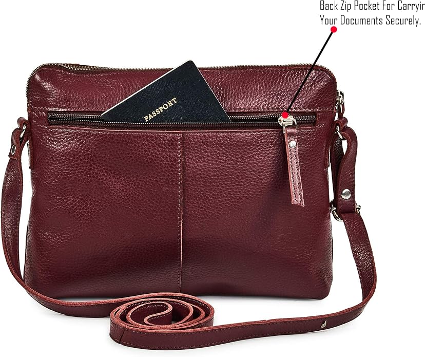 Wise Owl Accessories Small Soft Pebbled Real Leather Crossbody Handbags Purses