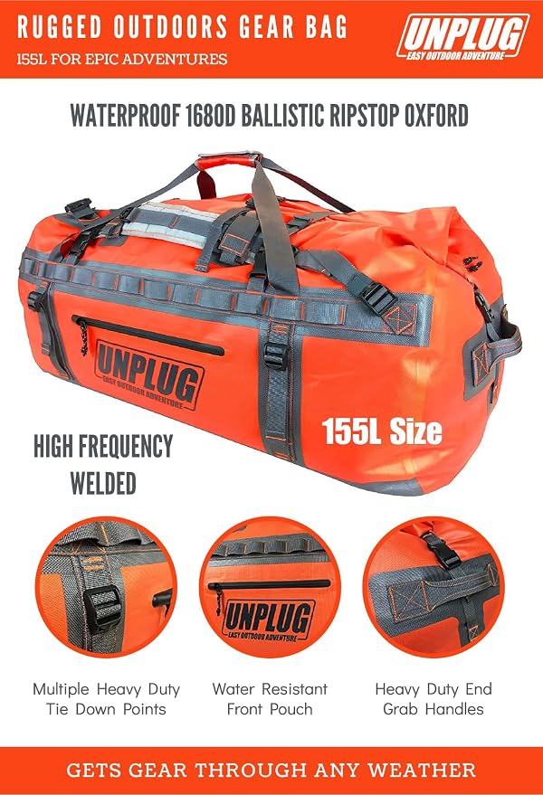 UNPLUG Ultimate Adventure Bag | 1680D Heavy Duty Waterproof Bag | Large Travel