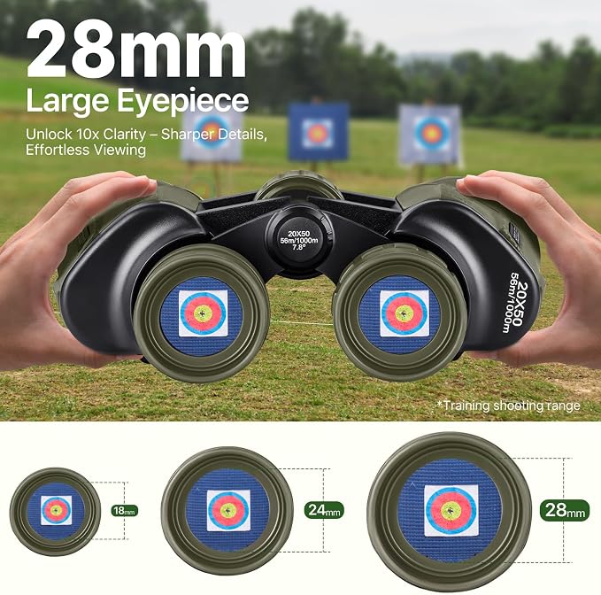 20x50 Hunting Binoculars for Adults High Powered - 28mm Large Eyepiece