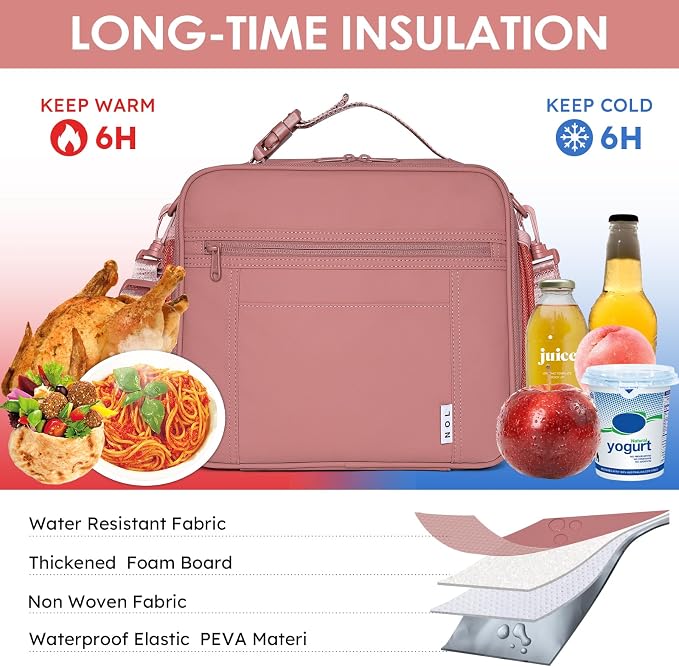 NOL Kids Lunch Bag for School, Reusable Insulated Lunch Box & Children's Tote