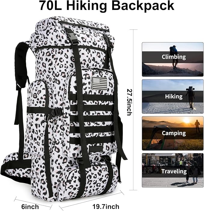Hiking Backpack for Men 70L/100L Camping Backpack Military Rucksack Molle 3