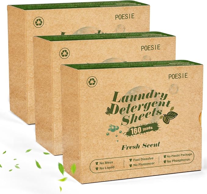 Poesie Laundry Detergent Sheets 3 Pack 480 Sheets 240 Loads Laundry Detergent