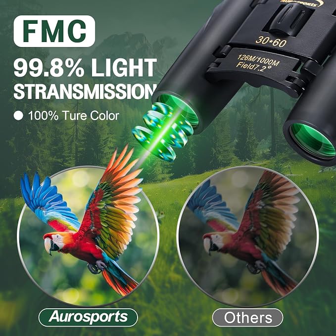 30X60 Small Binoculars for Adults Folding Bird Watching