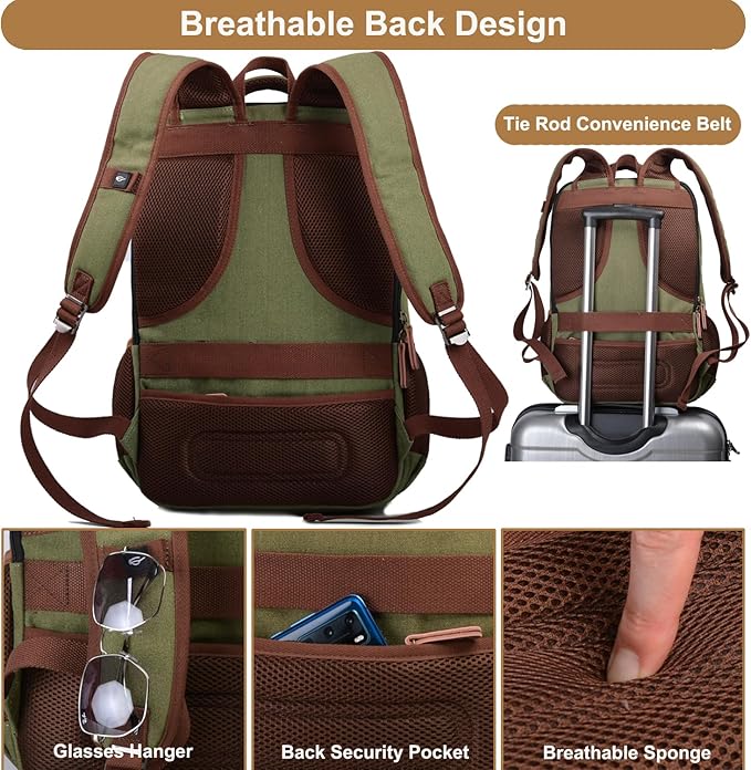 Mactso Canvas Travel Laptop Backpack