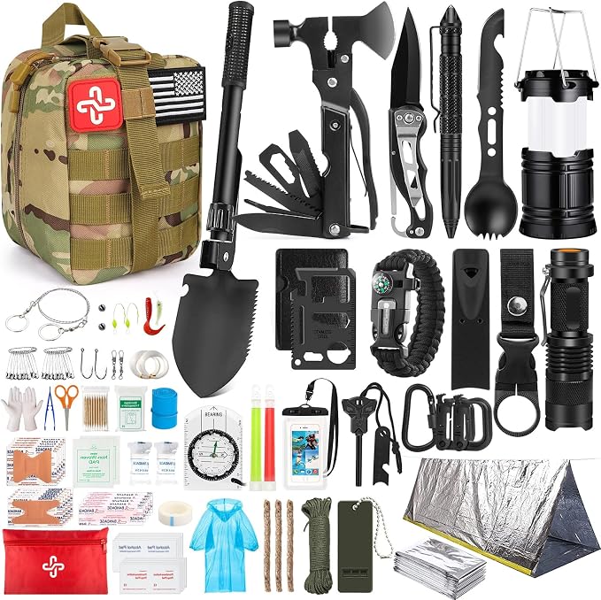 Survival Kit, Emergency Kit for Earthquake, Outdoor Adventure, Gifts for Men