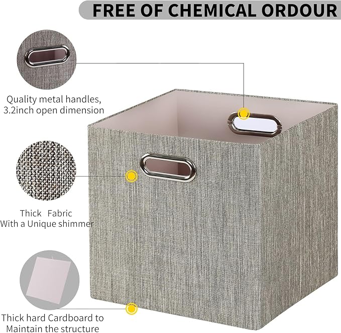 Posprica Storage Bins, 11×11 Foldable Storage Cubes Boxes Container Closet