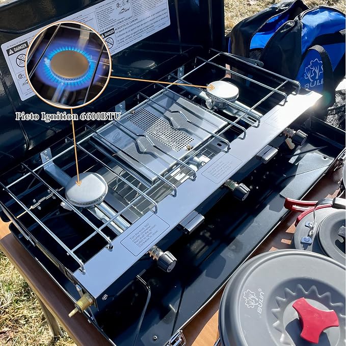 Camping Stove, 3 Burners Propane Portable Camp Stove