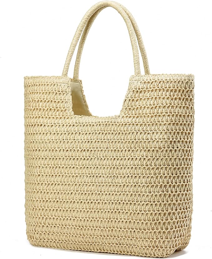 Straw Beach Bags for Women Woven Beach Tote Bag Casual Boho Large Shoulder