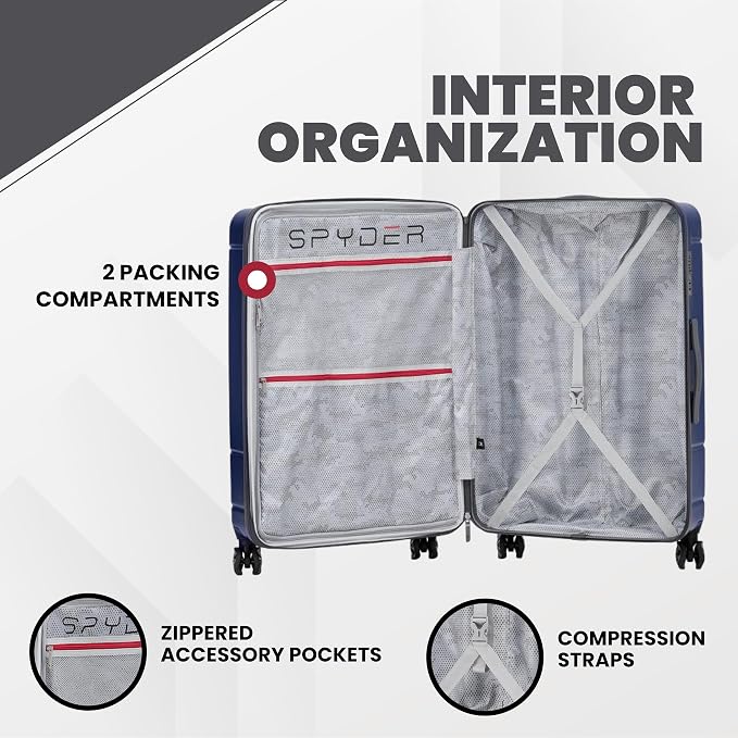 Spyder Carve 25 Inch Medium Expandable Hardside Upright Suitcase,