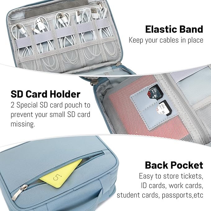 Lanola Electronic Accessories Case, Electronics Travel Organizer, Portable