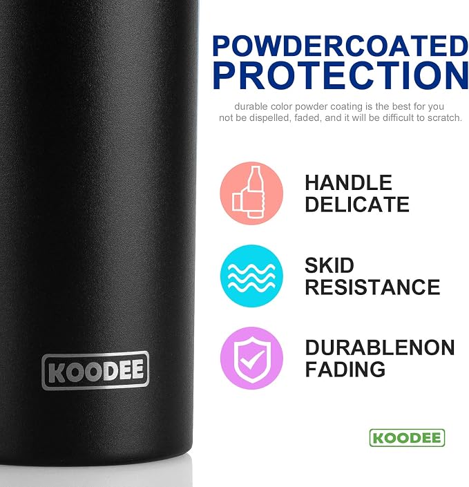 koodee 20 oz Stainless Steel Skinny Tumbler Double Wall Insulated Slim Water