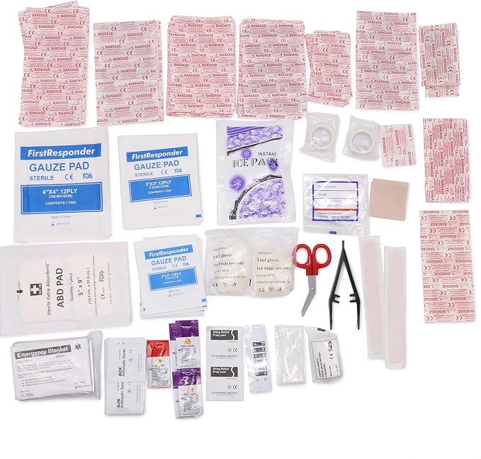 DMI 298-Piece Complete Emergency First Aid Kit, Treats Pain, Scrapes & Burns
