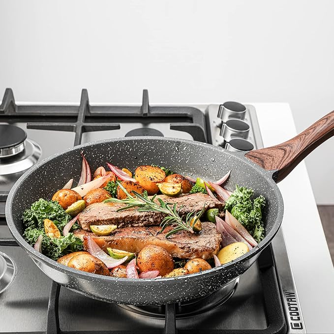 SENSARTE Nonstick Frying Pan Skillets, Swiss Granite Coating Omelette Pans