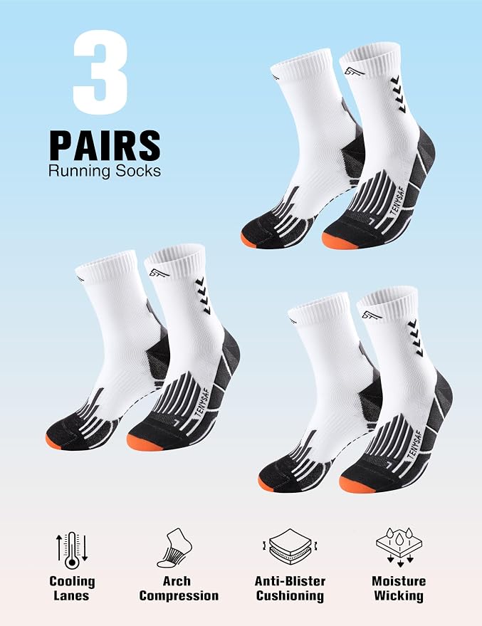Compression Crew Running Socks: Athletic Socks