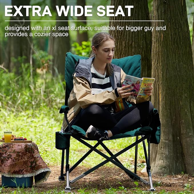 EVER ADVANCED Padded Oversized Folding Camping Chair