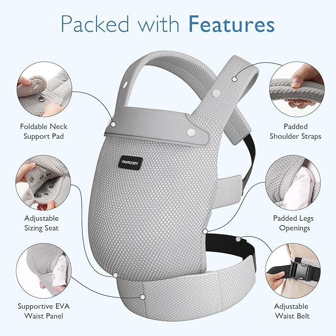 Momcozy Breathable Mesh Baby Carrier, Ergonomic and Lightweight Infant Carrier