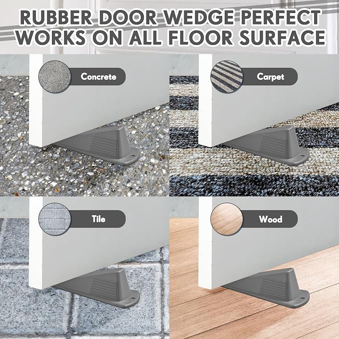 Frienda 2 Pcs Jumbo Door Stoppers Heavy Duty Door Stopper Tall up to 2inch Tall
