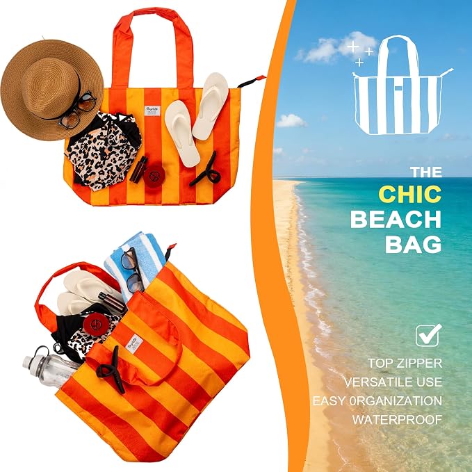 Beach Bags Waterproof Sandproof, XL Large Pool Tote Bag