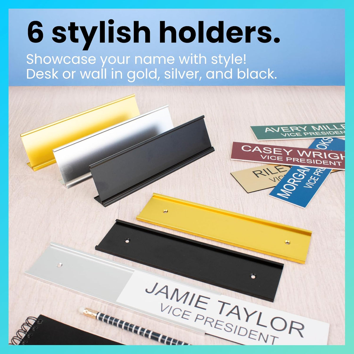 ExcelMark 2"x 8"Custom Engraved Name Plate with Square Corners