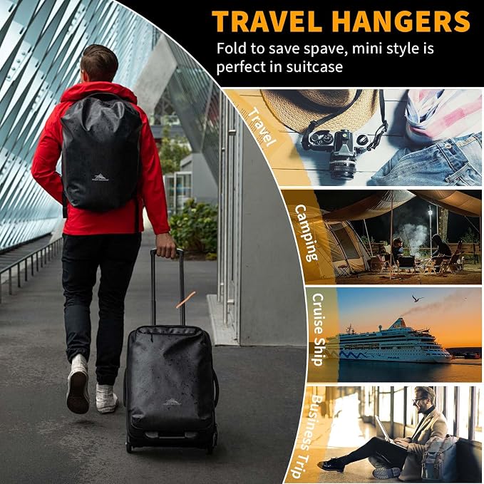 12pcs Black Travel Hangers