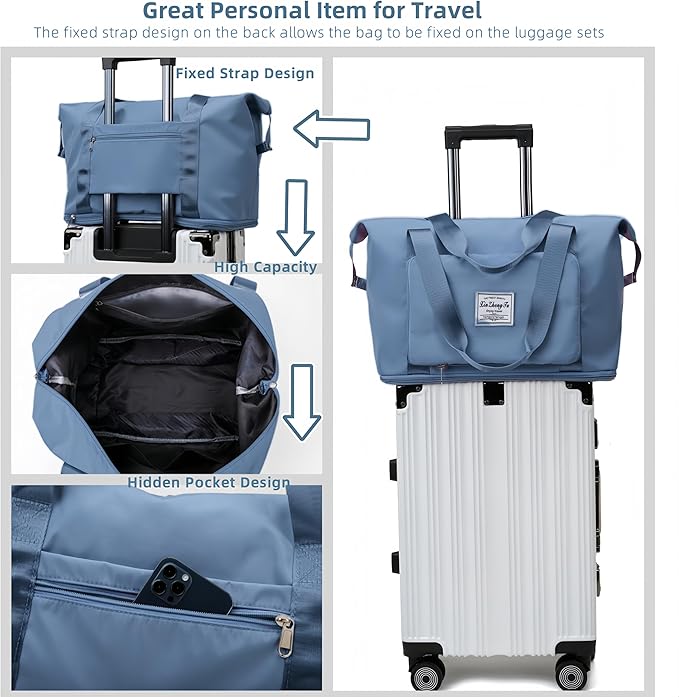Large Capacity Foldable Travel Bag, Expandable lightweight Carry on Bag