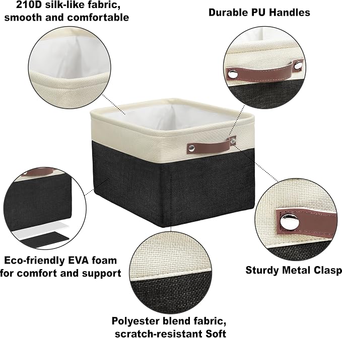 SIMPLE HOUSEWARE Large Fabric Storage Bin, 3 Pack