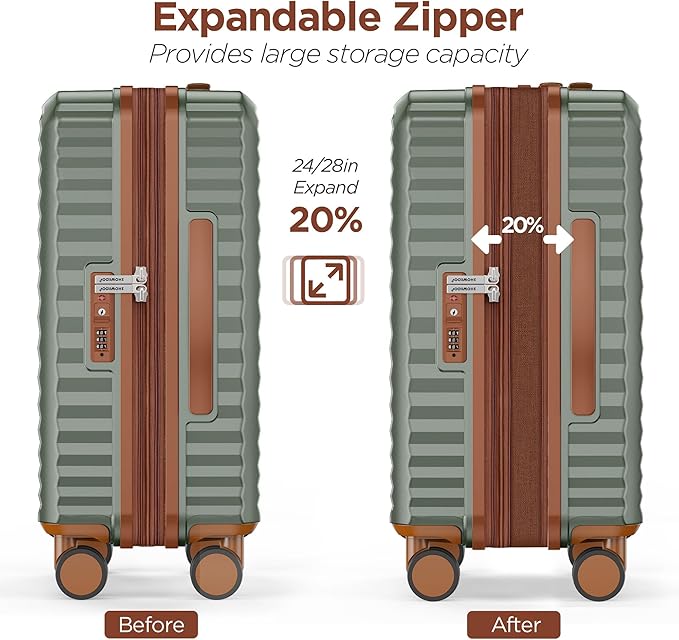 SHOWKOO Luggage Sets 3 Piece Hardside Expandable Suitcase
