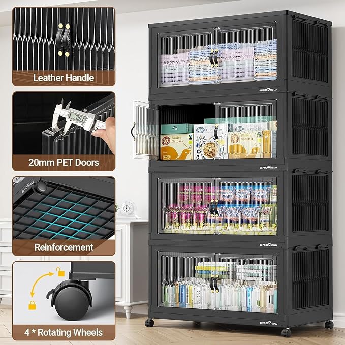 BROVIEW 600Qt Extra Large Stackable Storage Bins
