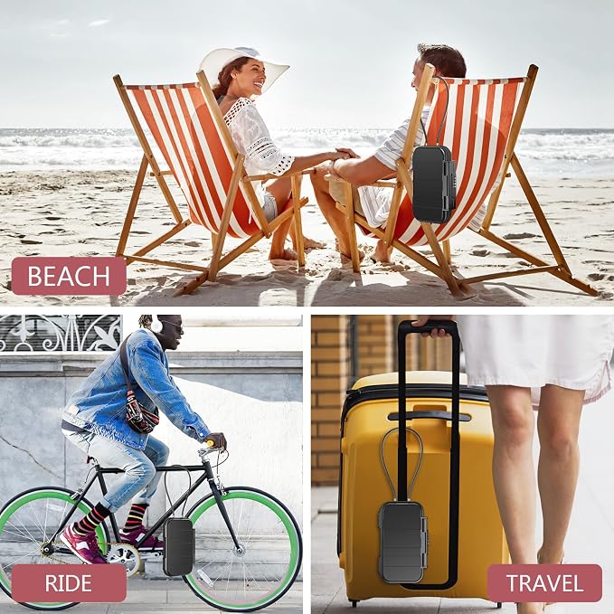 LOFICOPER Portable Safe Lock Box, 4 Digit Security Case, Beach Safe Box